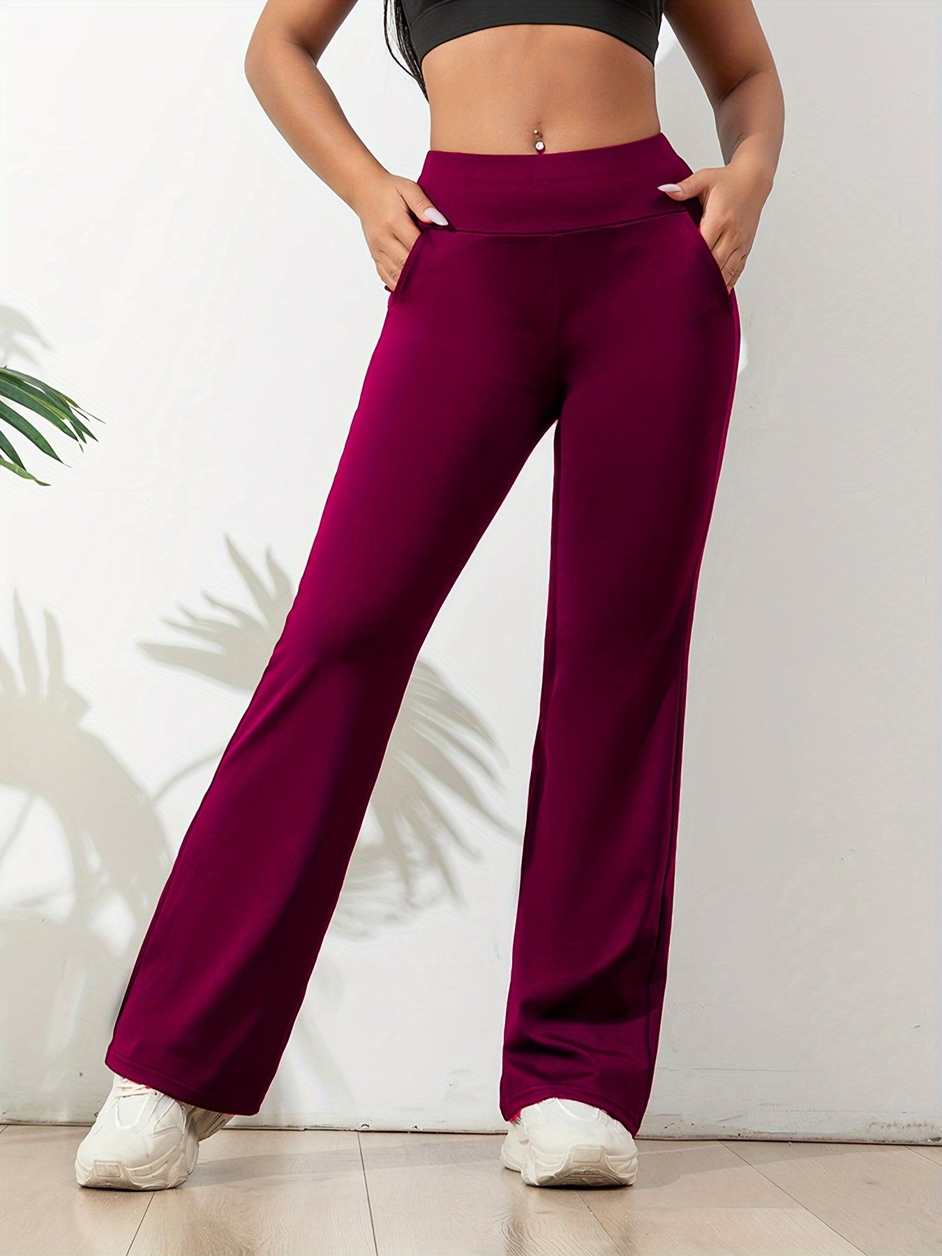 Isabel | Pantalones Yoga Mujer Acampanados con Cintura Alta y Bolsillos 5