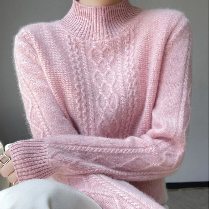 Isabel | Suéter de Cuello Alto de Punto Trenzado para Mujer 0