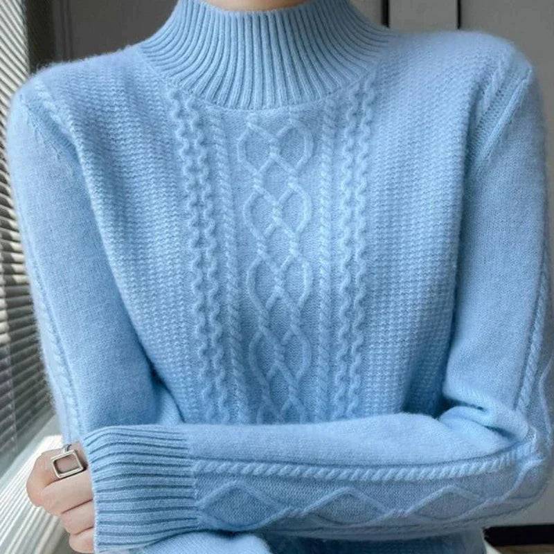 Isabel | Suéter de Cuello Alto de Punto Trenzado para Mujer 1
