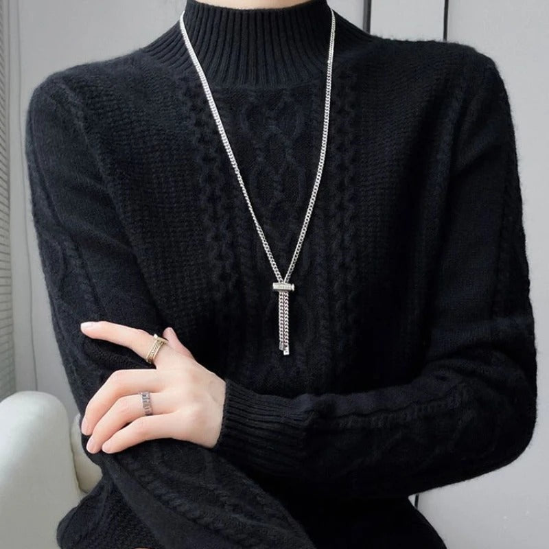 Isabel | Suéter de Cuello Alto de Punto Trenzado para Mujer 3