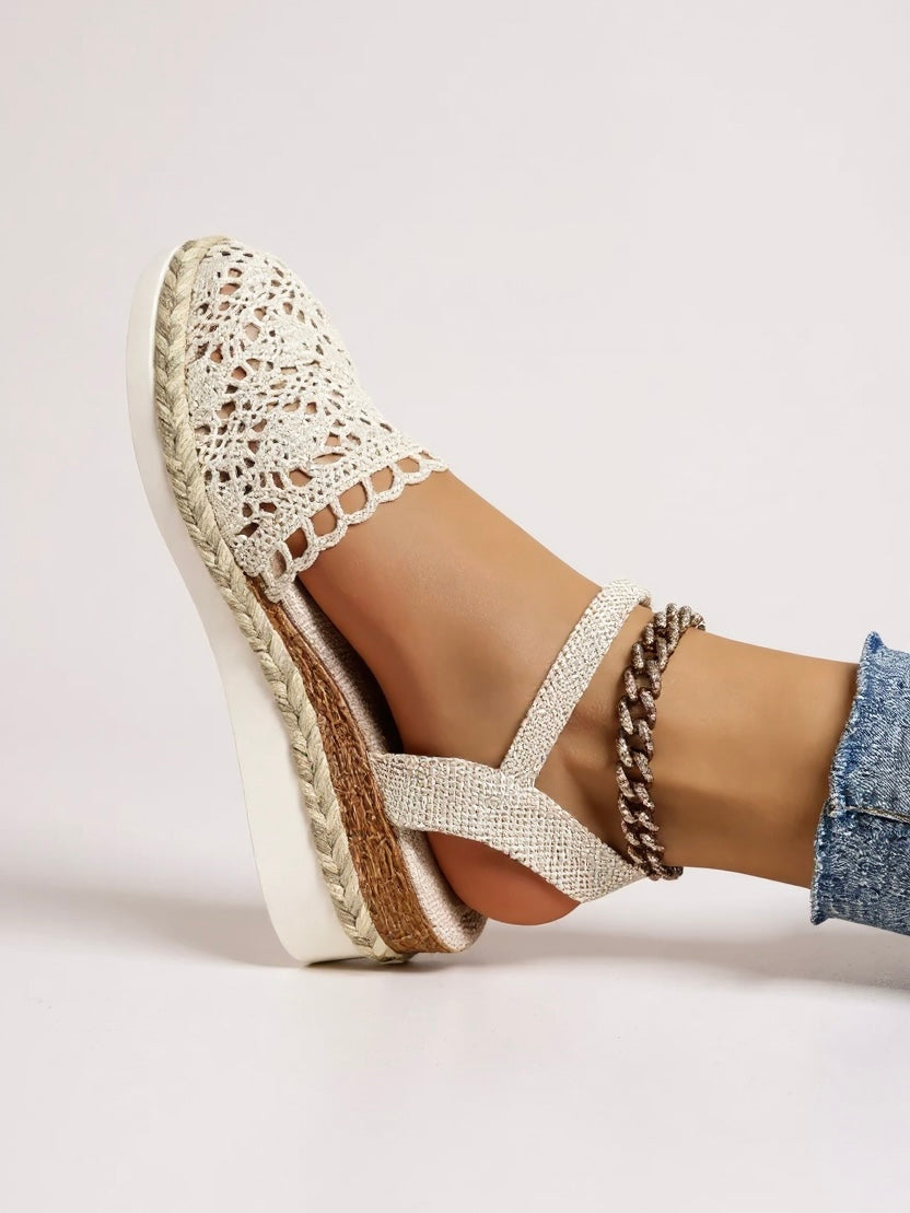 Isabella | Alpargatas Cuña Bohemia para Mujer con Correa en el Tobillo 4