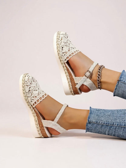 Isabella | Alpargatas Cuña Bohemia para Mujer con Correa en el Tobillo 5