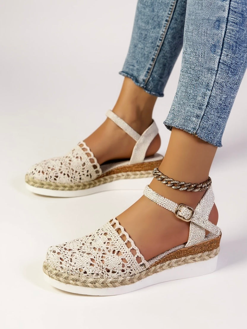 Isabella | Alpargatas Cuña Bohemia para Mujer con Correa en el Tobillo 7