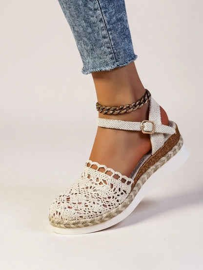 Isabella | Alpargatas Cuña Bohemia para Mujer con Correa en el Tobillo 9