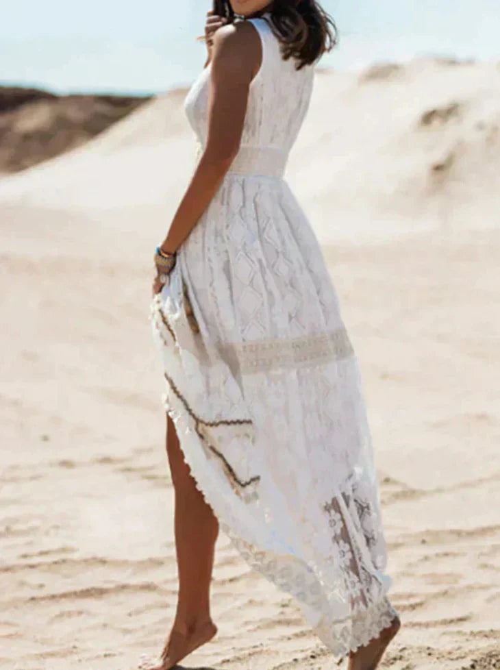 Isabella | Vestido Blanco Bohemio de Encaje Elegante para Mujer 2