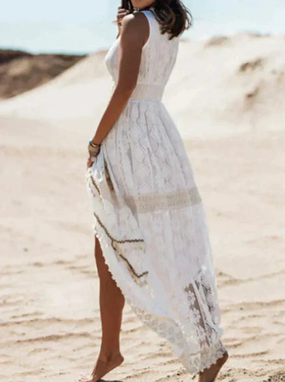 Isabella | Vestido Blanco Bohemio de Encaje Elegante para Mujer 2
