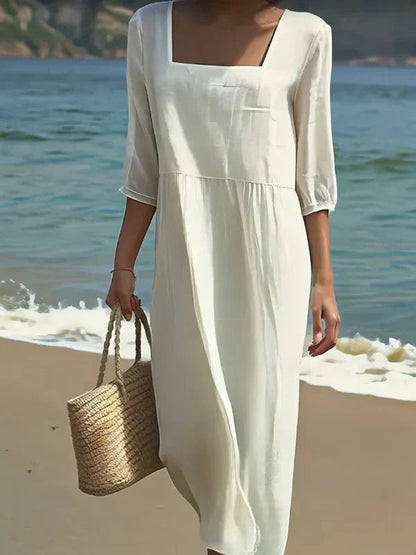 Isabella | Vestido Blanco Casual de Mujer con Estilo Elegante 1