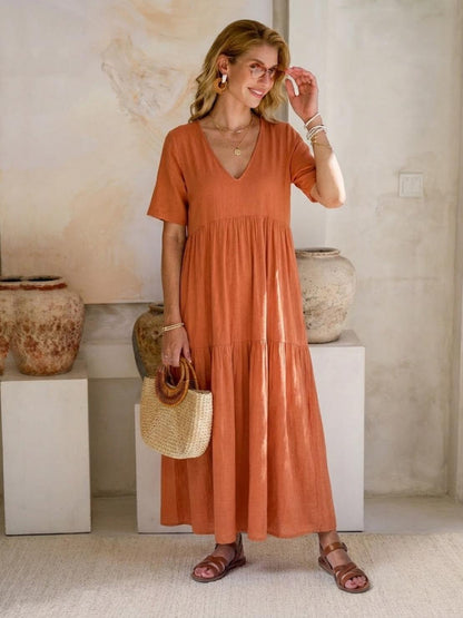 Isabella | Vestido Largo Bohemio de Cuello en V para Mujer, Ideal para Verano 1