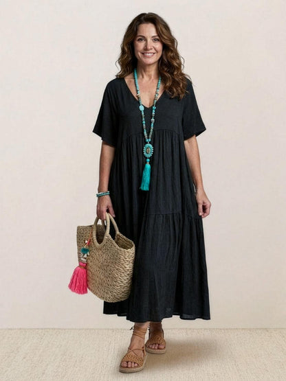 Isabella | Vestido Largo Bohemio de Cuello en V para Mujer, Ideal para Verano 14