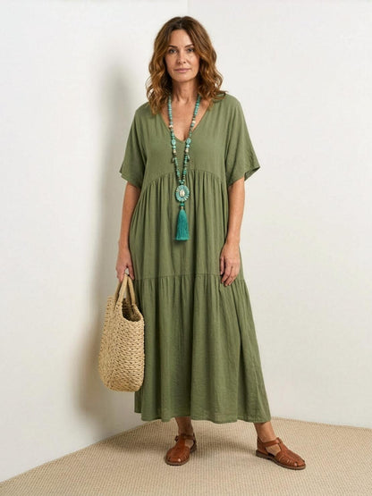 Isabella | Vestido Largo Bohemio de Cuello en V para Mujer, Ideal para Verano 6