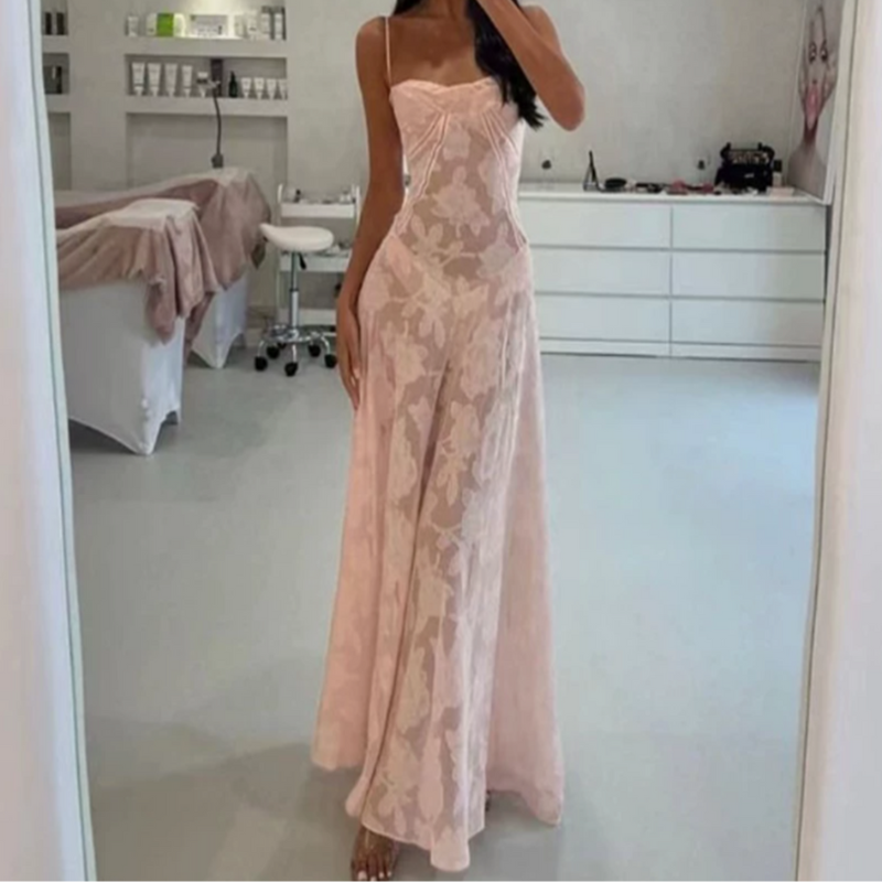 Isabella | Vestido Largo de Satén Elegante para Mujer con Tirantes Finos 1