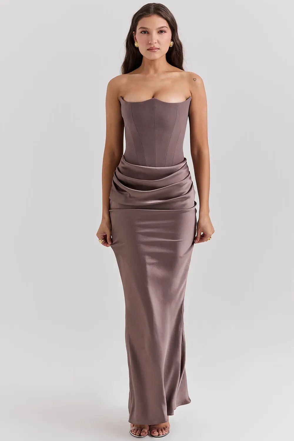 Isabella | Vestido Largo de Satén Fruncido Elegante para Mujer 2