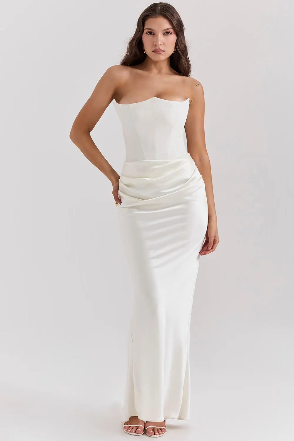 Isabella | Vestido Largo de Satén Fruncido Elegante para Mujer 4