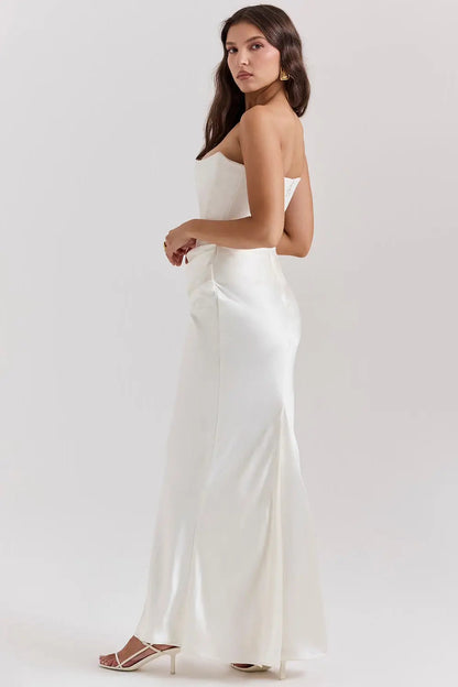 Isabella | Vestido Largo de Satén Fruncido Elegante para Mujer 6