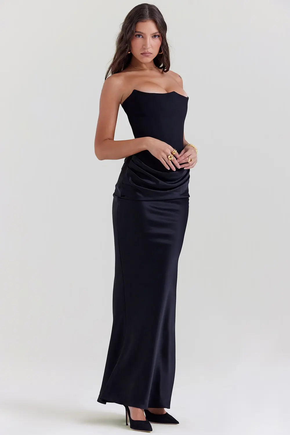 Isabella | Vestido Largo de Satén Fruncido Elegante para Mujer 7