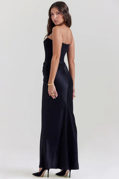 Isabella | Vestido Largo de Satén Fruncido Elegante para Mujer 8