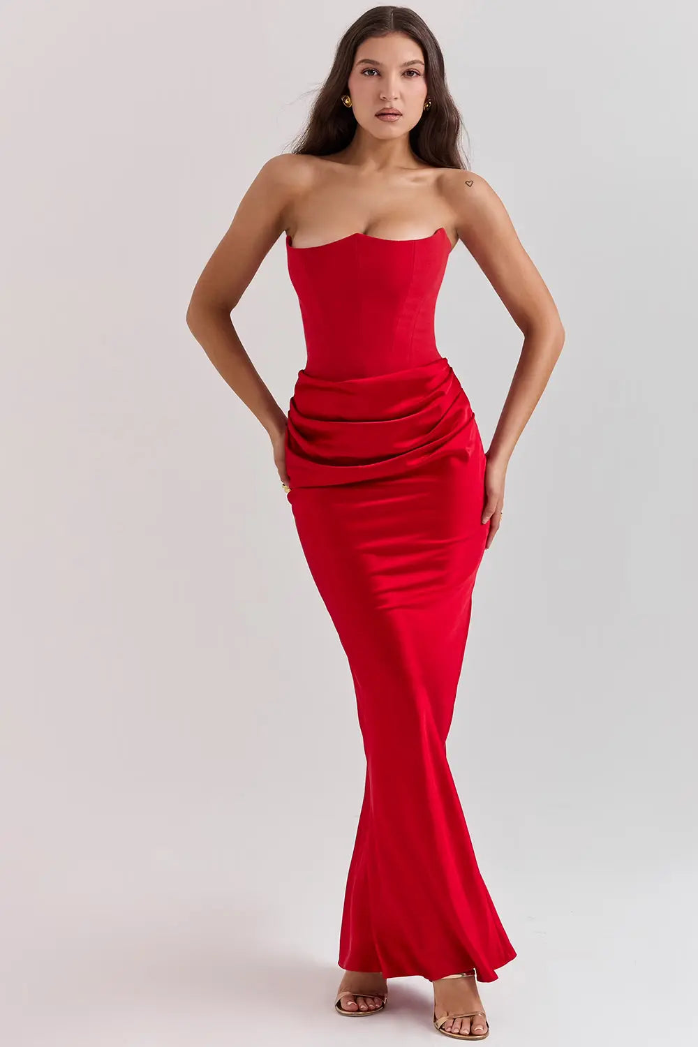Isabella | Vestido Largo de Satén Fruncido Elegante para Mujer 9