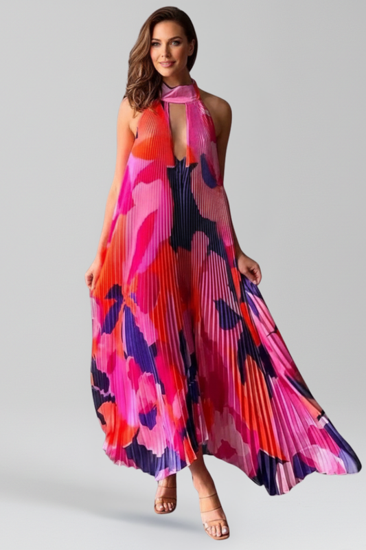 Isabella | Vestido Largo de Verano con Falda Plisada para Mujer 0