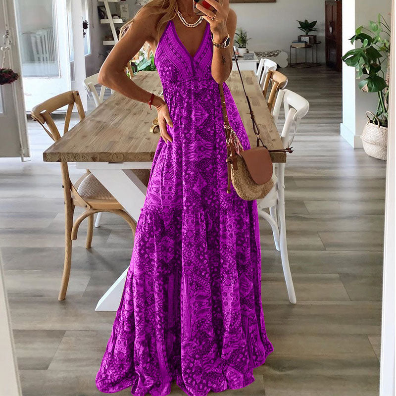 Isabella | Vestido Maxi Drapeado Bohemio con Cuello en V para Mujer 2