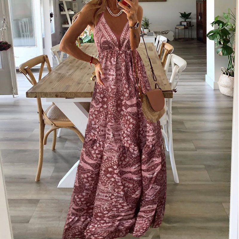 Isabella | Vestido Maxi Drapeado Bohemio con Cuello en V para Mujer 4