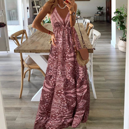Isabella | Vestido Maxi Drapeado Bohemio con Cuello en V para Mujer 4