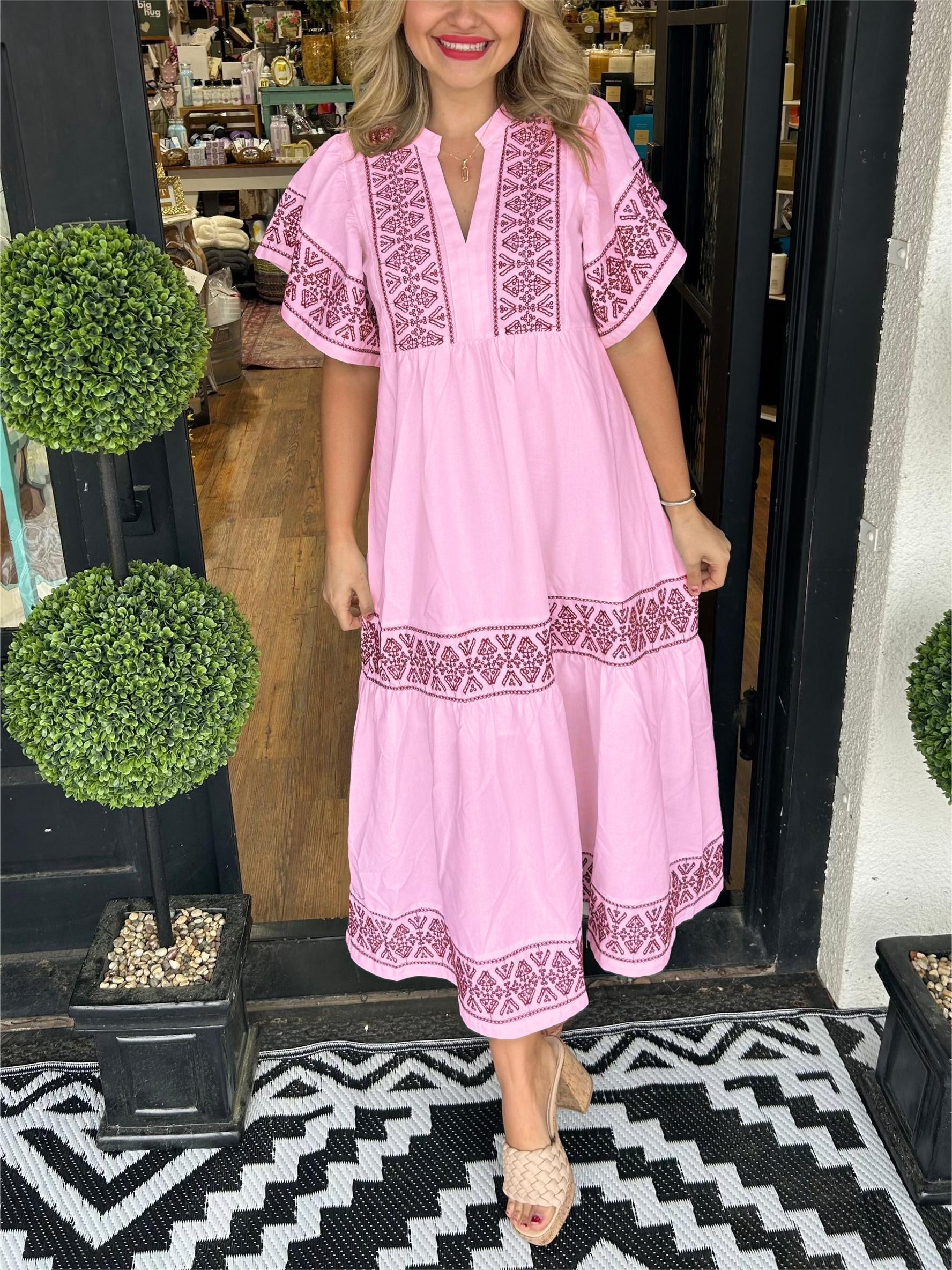 Isabella | Vestido Midi Bohemio de Verano con Cuello en V para Mujer 5