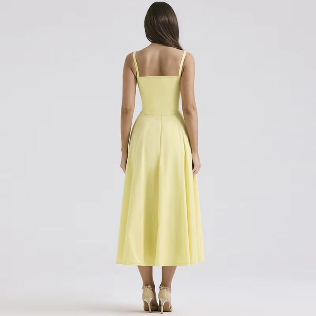Isabella | Vestido Midi Elegante con Corsé para Mujer Invitada a Fiesta 1