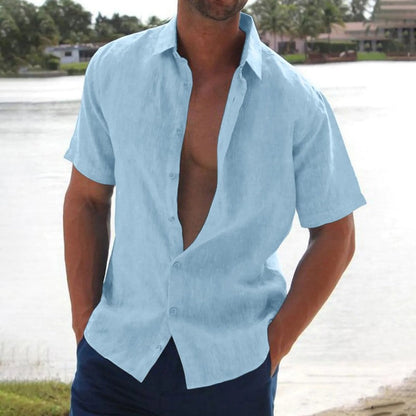 Javier | Camisa de Lino Casual de Manga Corta para Hombre 3