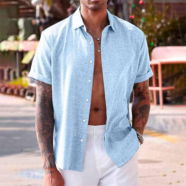 Javier | Camisa de Lino de Verano para Hombre con Diseño Aireado 3