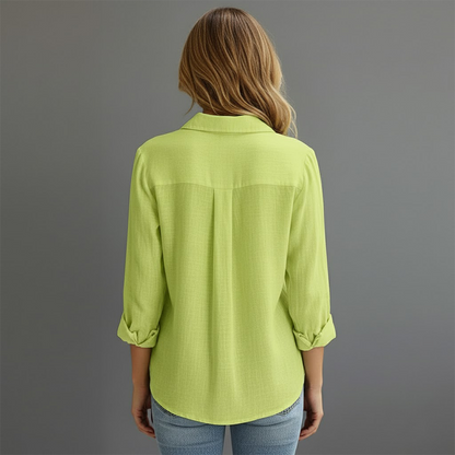 Lucía | Blusa Blanca de Manga Larga con Botones para Mujer 2