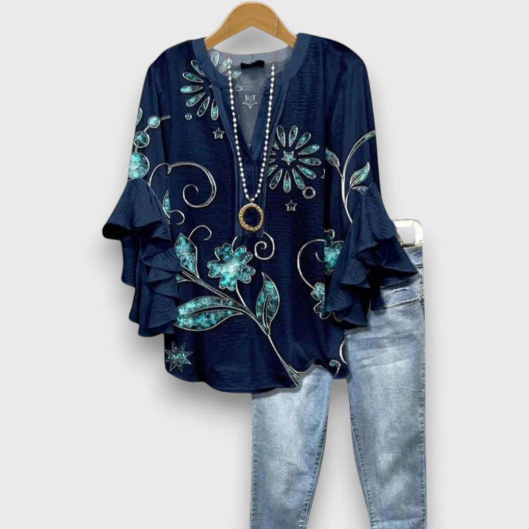 Lucía | Blusa Floral de Cuello en V para Mujer 10
