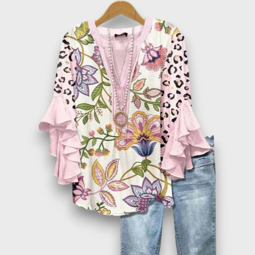 Lucía | Blusa Floral de Cuello en V para Mujer 11