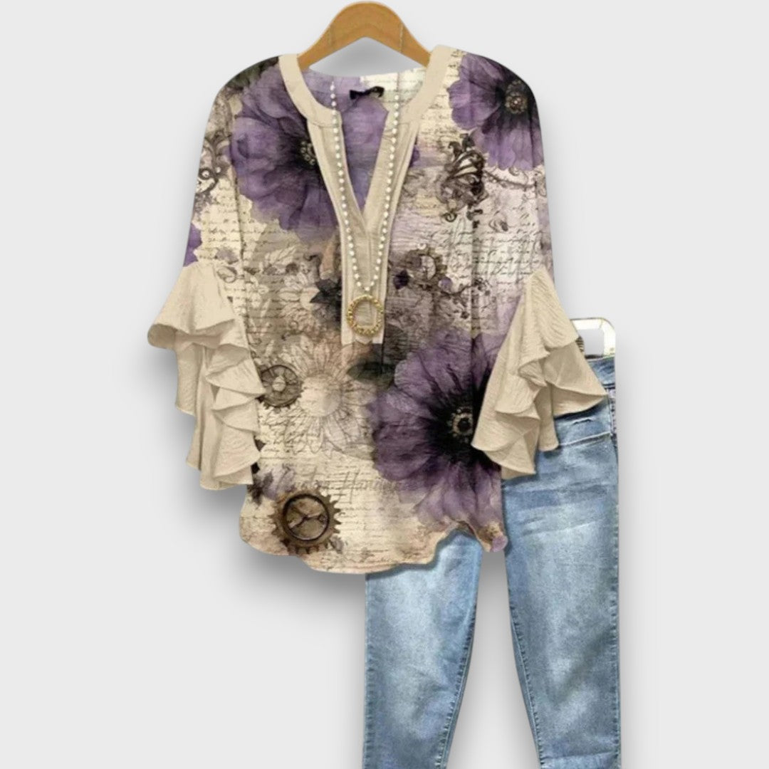 Lucía | Blusa Floral de Cuello en V para Mujer 7