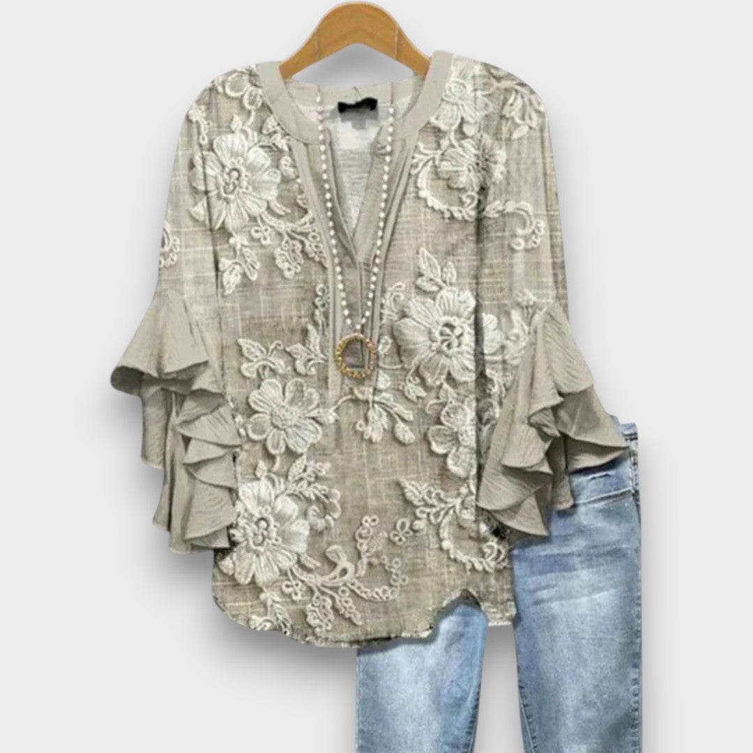 Lucía | Blusa Floral de Cuello en V para Mujer 9