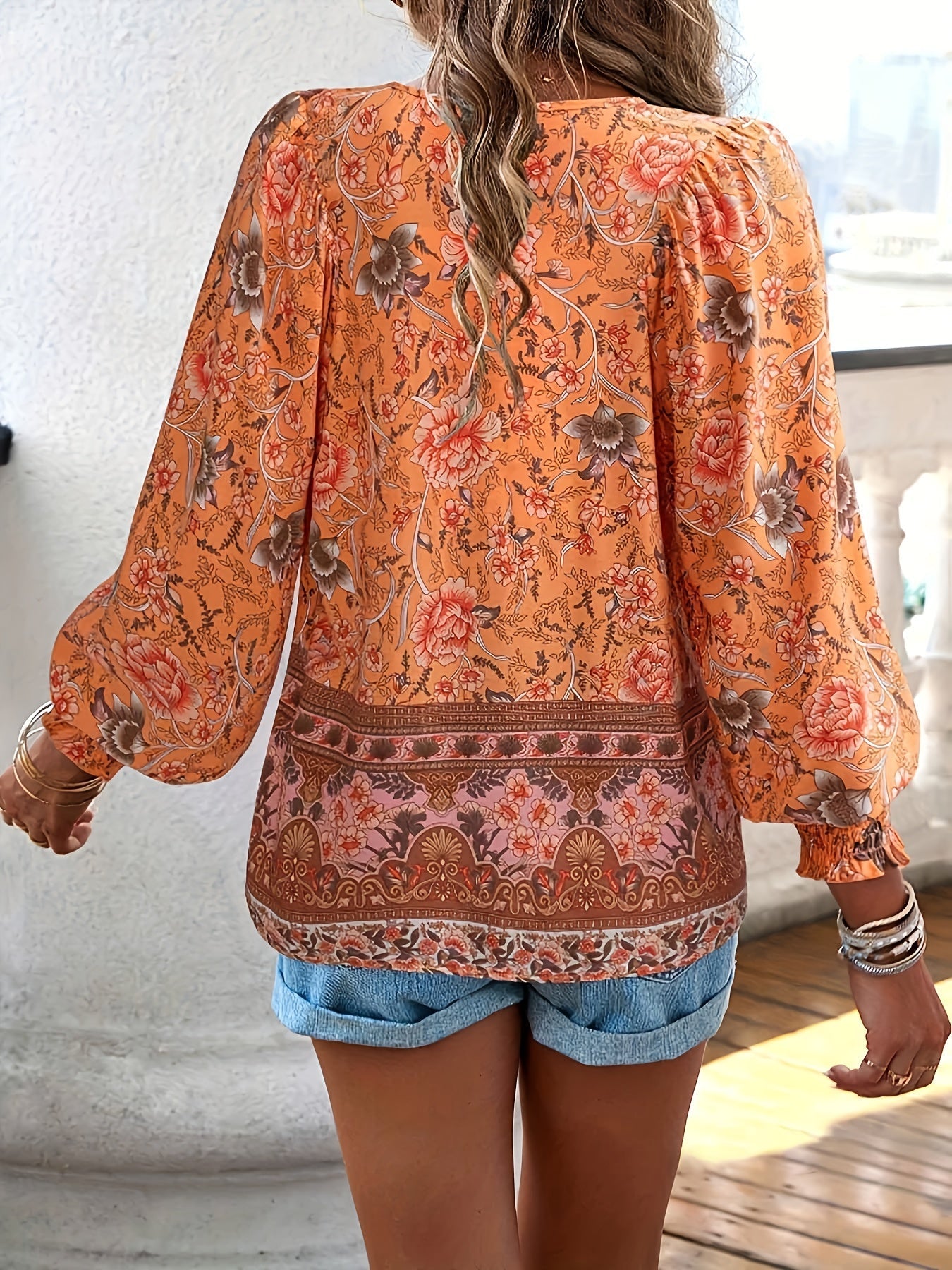 Lucía | Camisa Floral con Mangas Farol para Mujer 6