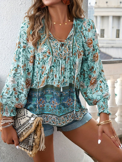 Lucía | Camisa Floral con Mangas Farol para Mujer 7