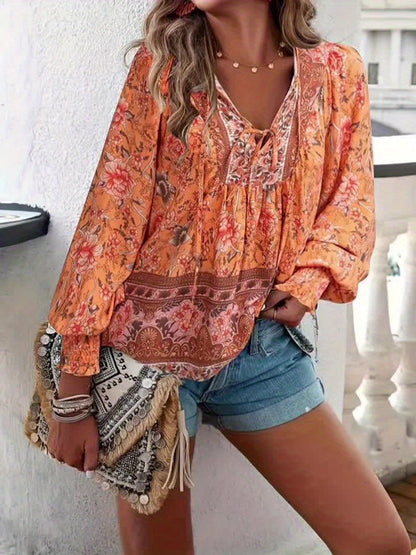 Lucía | Camisa Floral con Mangas Farol para Mujer 9