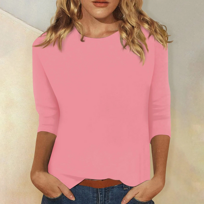 Lucía | Camisa de Manga Larga para Mujer con Cuello Redondo y Diseño Clásico 0