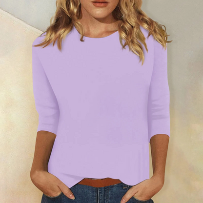 Lucía | Camisa de Manga Larga para Mujer con Cuello Redondo y Diseño Clásico 2