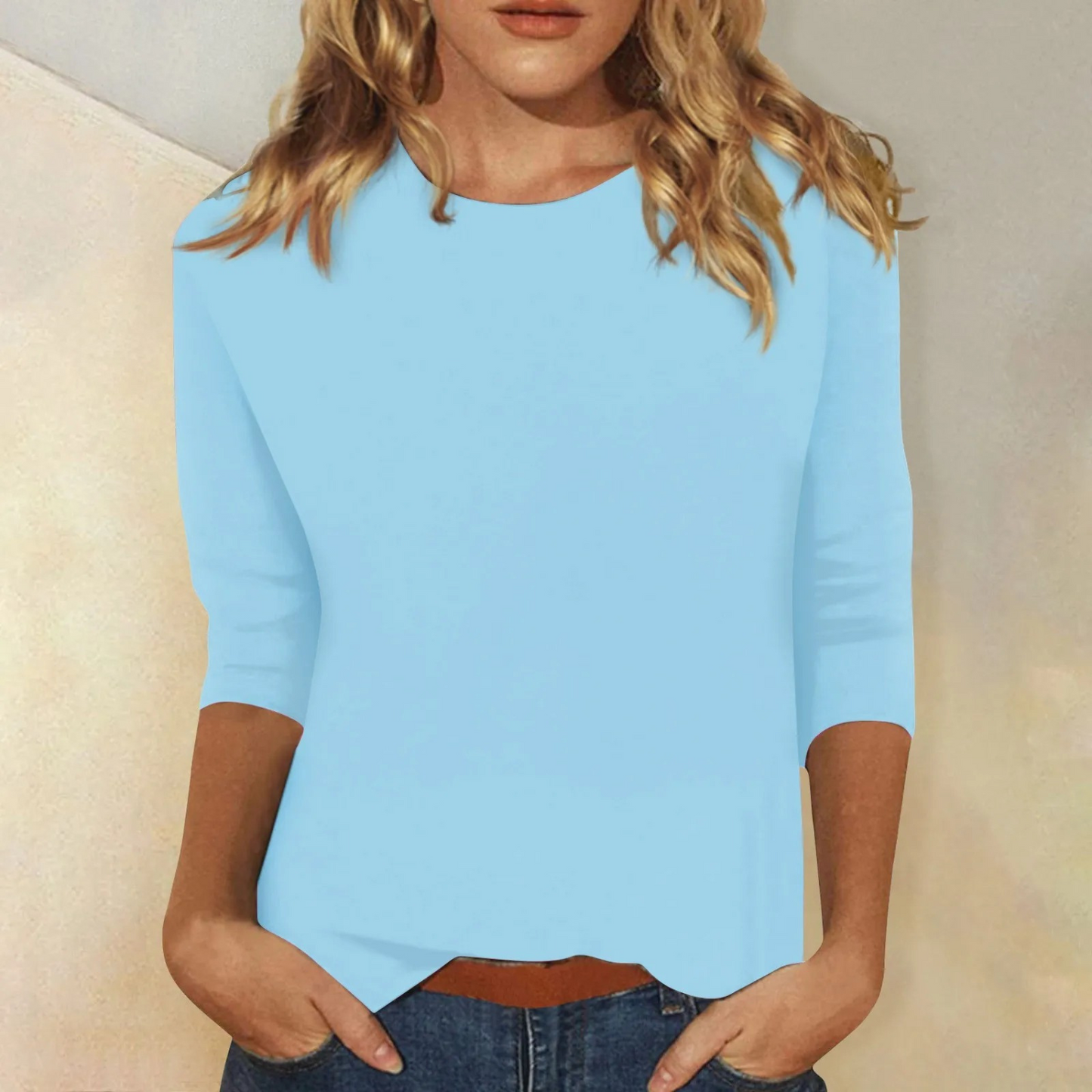 Lucía | Camisa de Manga Larga para Mujer con Cuello Redondo y Diseño Clásico 3