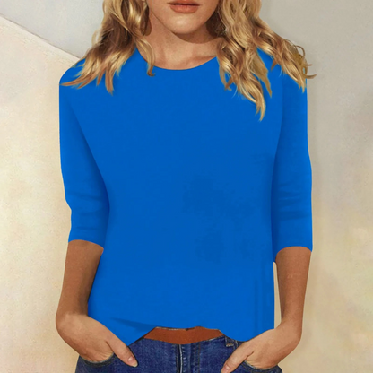 Lucía | Camisa de Manga Larga para Mujer con Cuello Redondo y Diseño Clásico 4