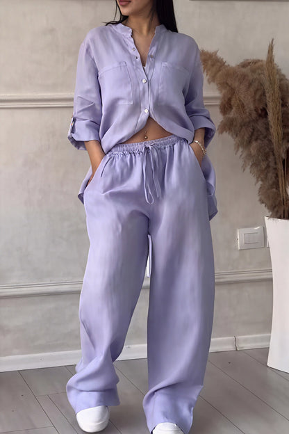 Lucía | Conjunto de Mujer con Camisa y Pantalones Anchos, Estilo Casual y Cómodo 4
