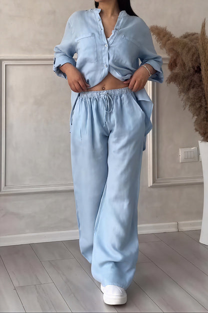 Lucía | Conjunto de Mujer con Camisa y Pantalones Anchos, Estilo Casual y Cómodo 6