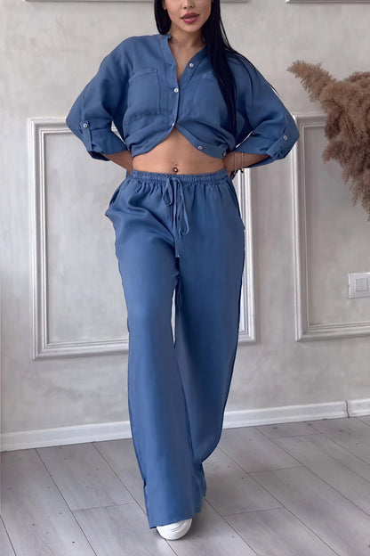 Lucía | Conjunto de Mujer con Camisa y Pantalones Anchos, Estilo Casual y Cómodo 9