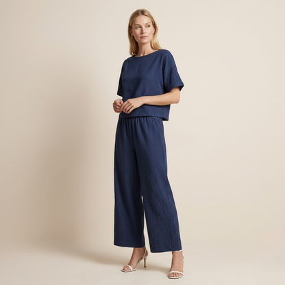 Lucía | Conjunto de Verano para Mujer con Pantalones Anchos y Top Holgado 0