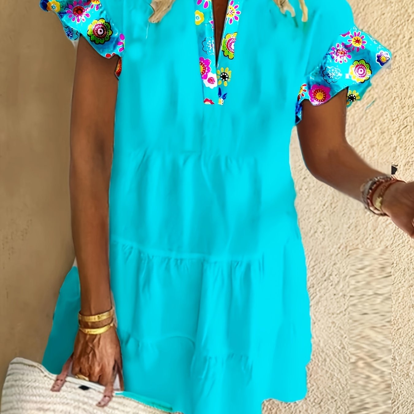 Lucía | Minivestido Bohemio con Mangas Volantes para Mujer 0