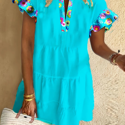 Lucía | Minivestido Bohemio con Mangas Volantes para Mujer 0