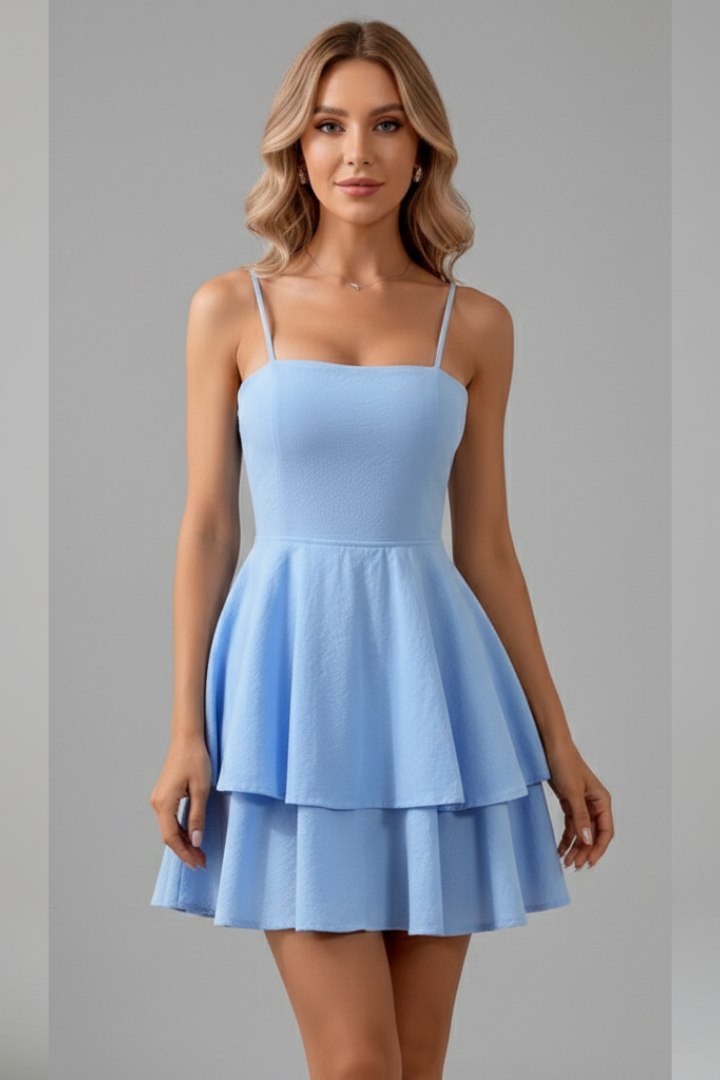 Lucía | Minivestido de Verano con Tirantes Finos y Falda Acampanada para Mujer 8