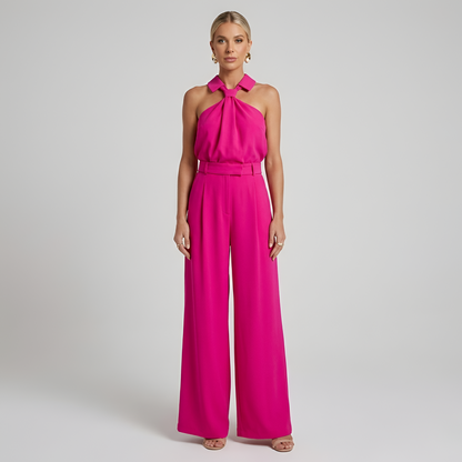 Lucía | Mono Mujer Halter con Pantalones Anchos para Fiestas Formales 5