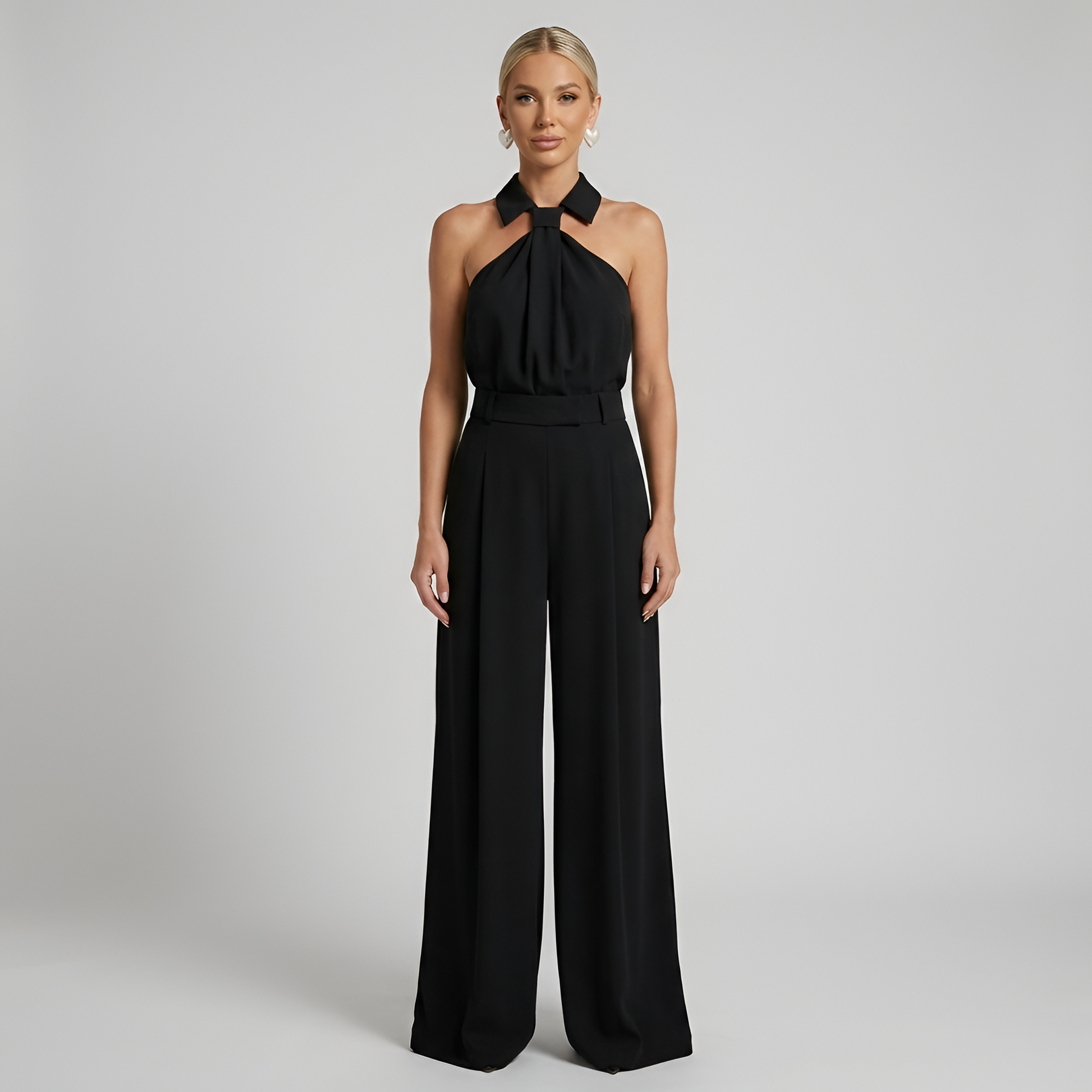 Lucía | Mono Mujer Halter con Pantalones Anchos para Fiestas Formales 6